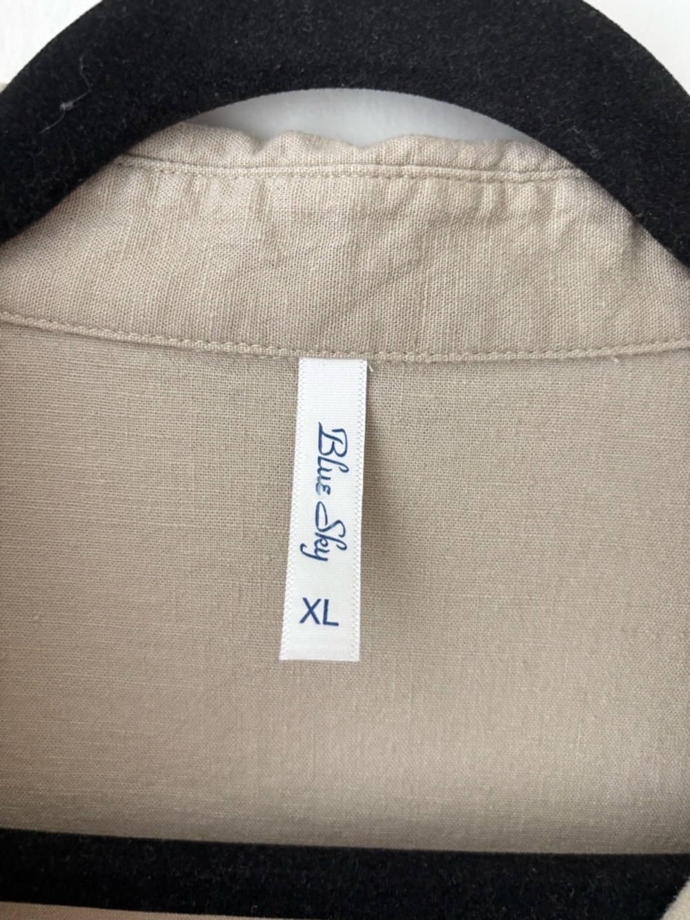 Blue Sky Clothing Linen Blend Shirt Dress Tunic Lagenlook Beige Oversized XL - Picture 4 of 11